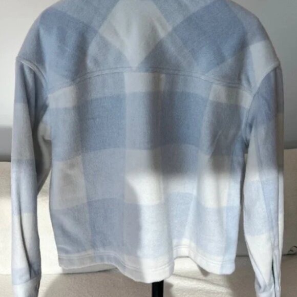 Calvin Klein Jeans Blue Plaid Button-Up Wool-Blend Overshirt - Size S/P - Picture 2 of 5